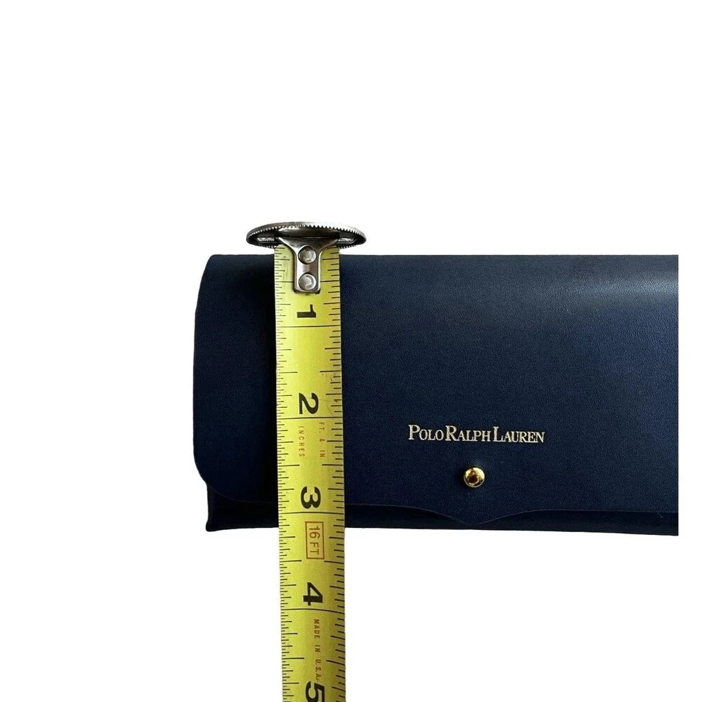 Polo Ralph Lauren Navy Blue Eyeglass Sunglasses Hard Clamshell Case Snap Closure